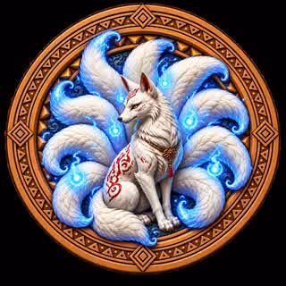 Nine-tailed fox animated art concept