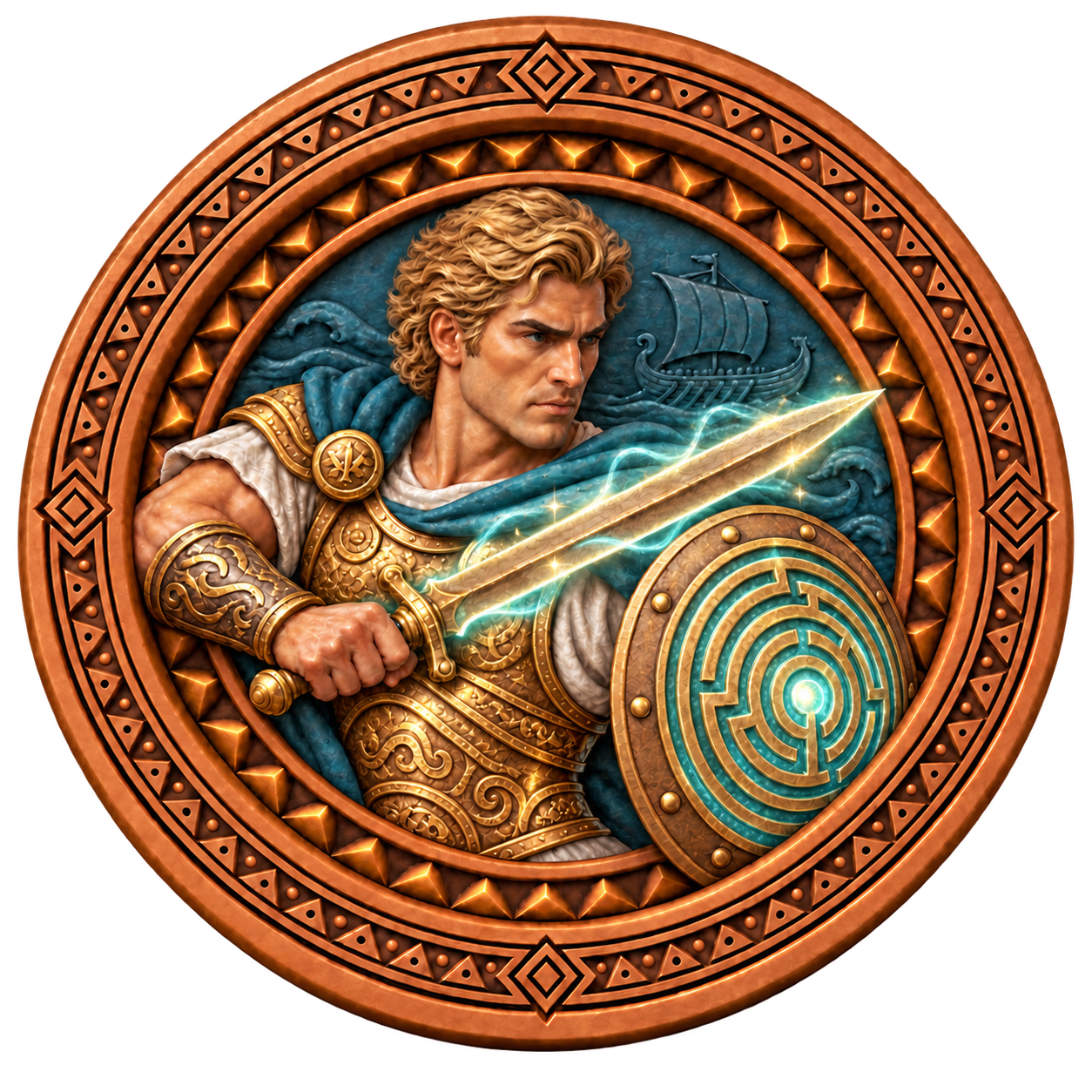 Theseus sculpted hero piece