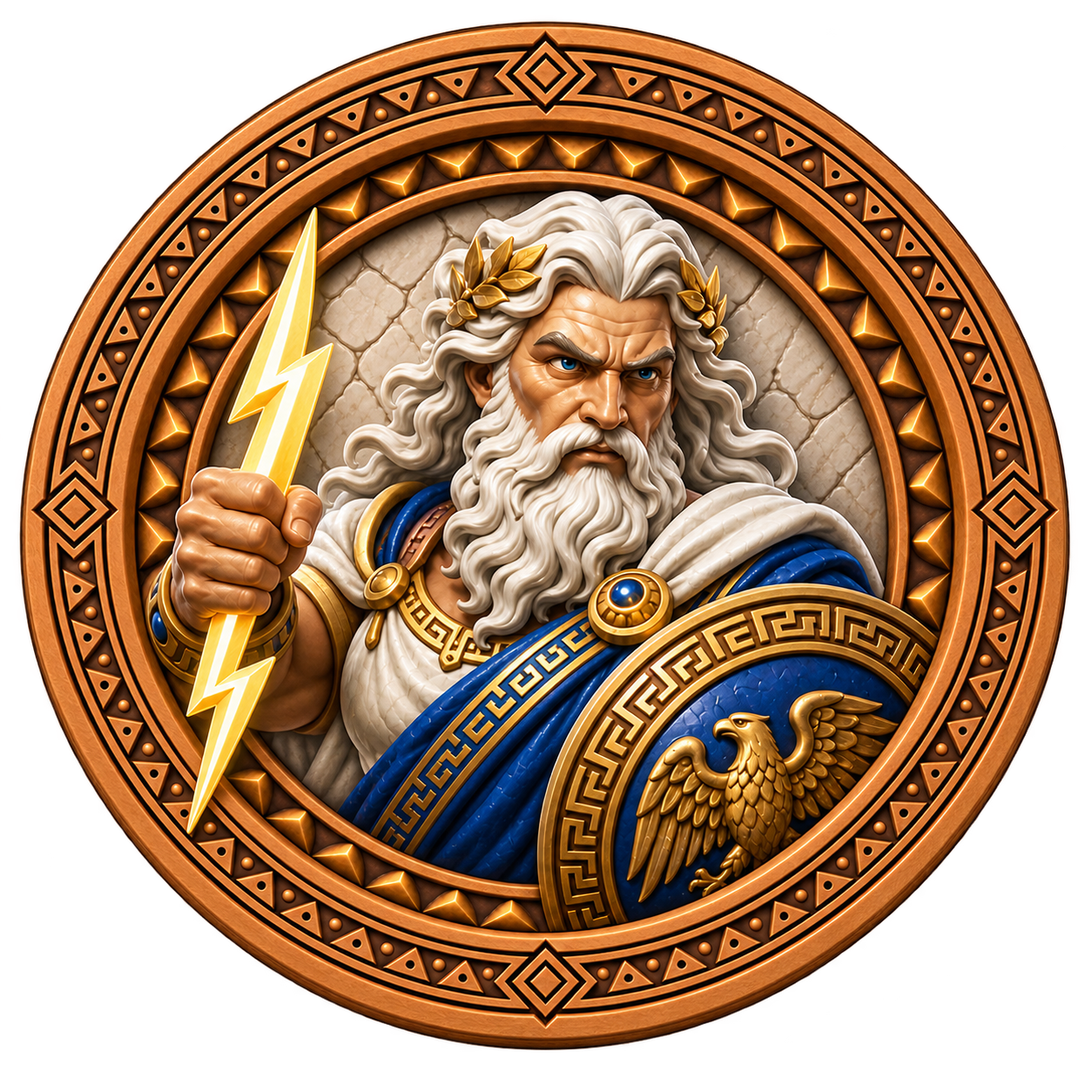 Zeus sculpted hero piece